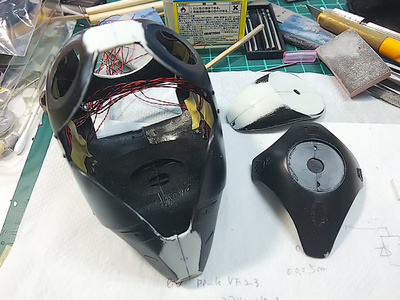 マクロスリガードボディパーツ電飾模型遮光ブラック塗装