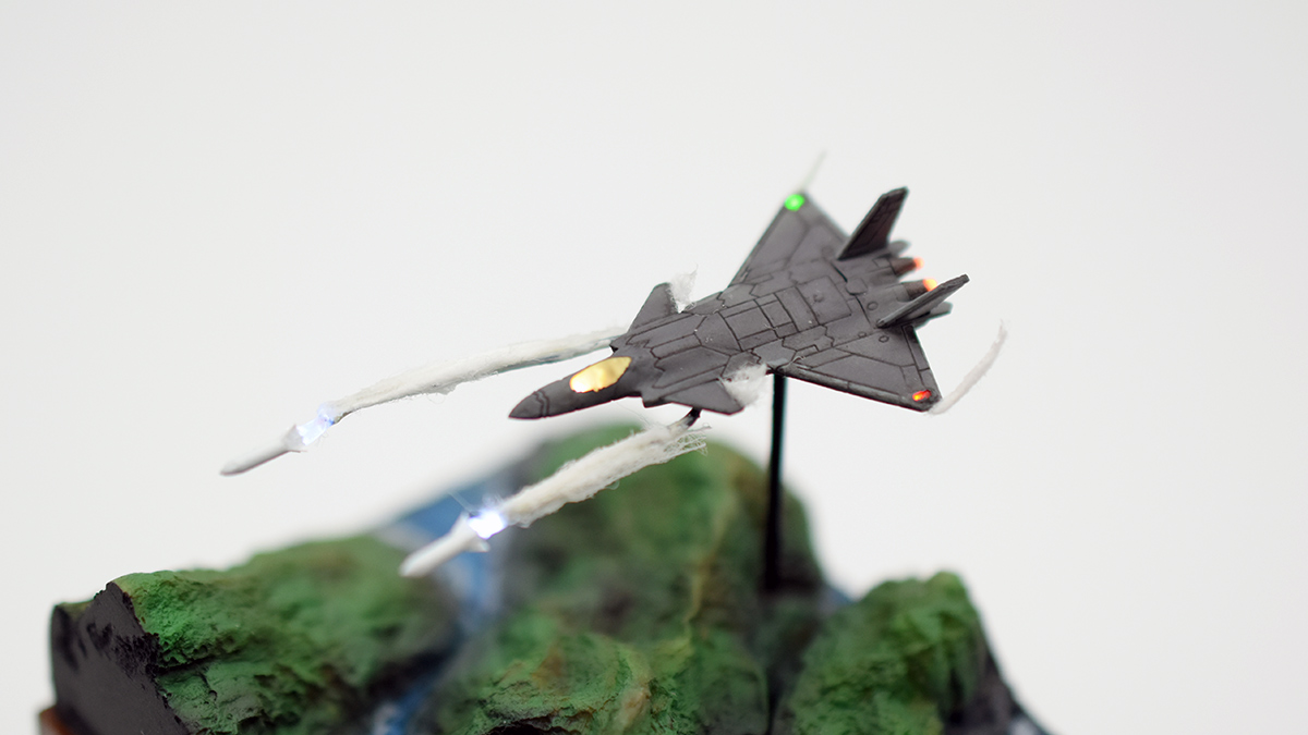 ピットロード1/700中国空軍J-20ジオラマ製作