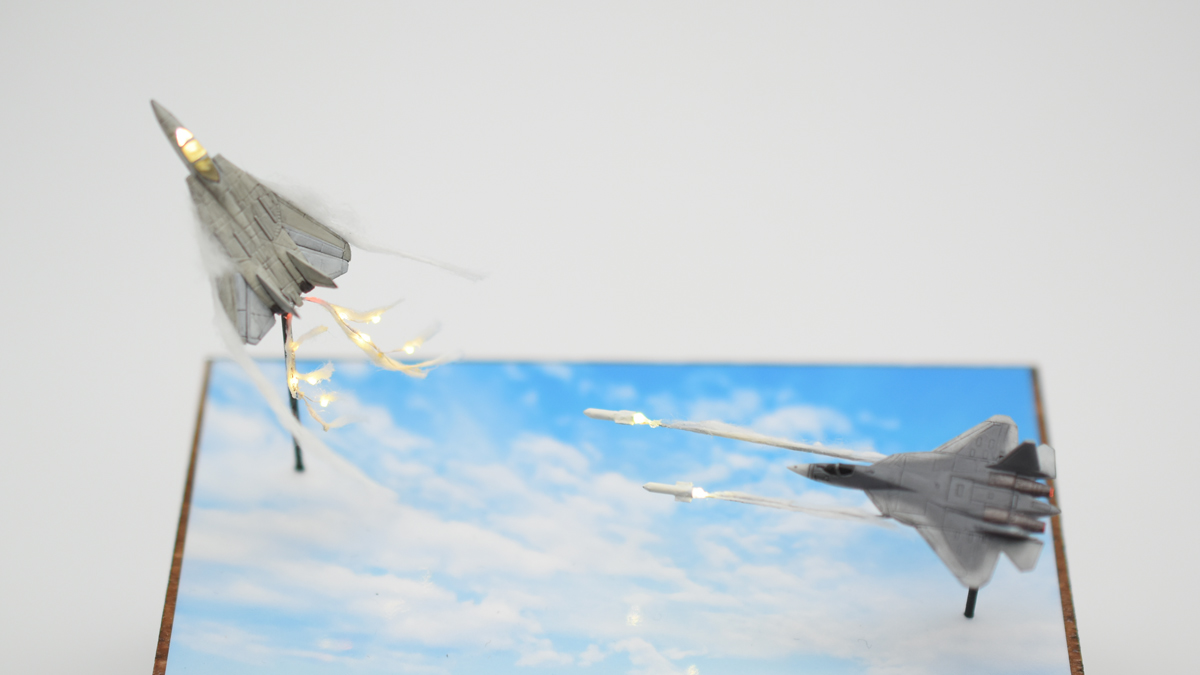 ピットロード 1/700 F-14+Su-57 トップガンマーベリックドッグファイトジオラマ製作